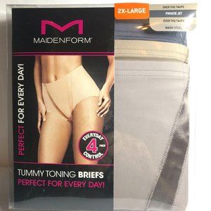 New Maidenform 4pk Tummy Toning Briefs XL - Over The Taupe/PVT Jet/Warm Steel